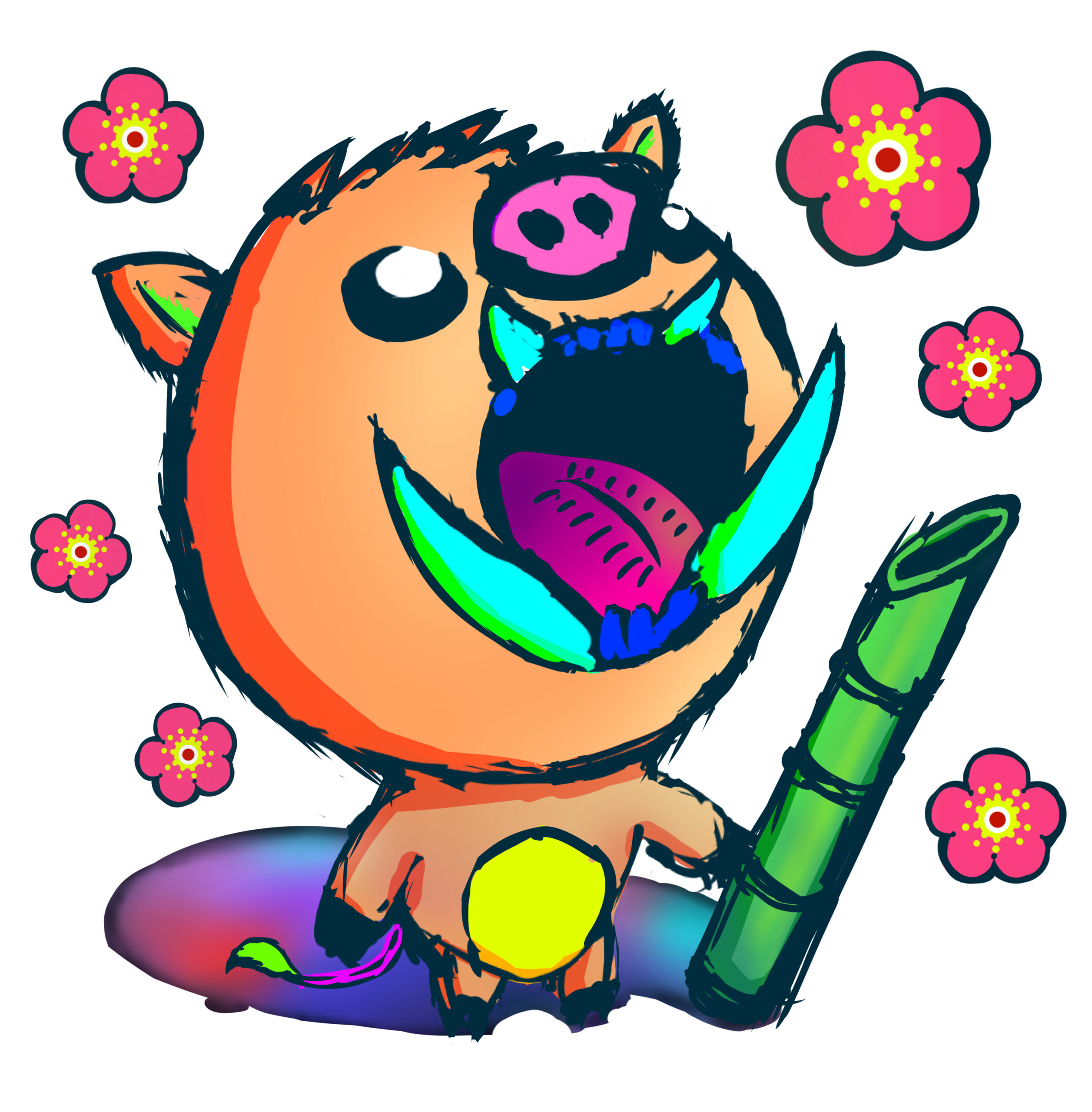 Boar and Plum Blossom,2019